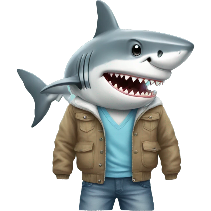 shark with clothes emoji