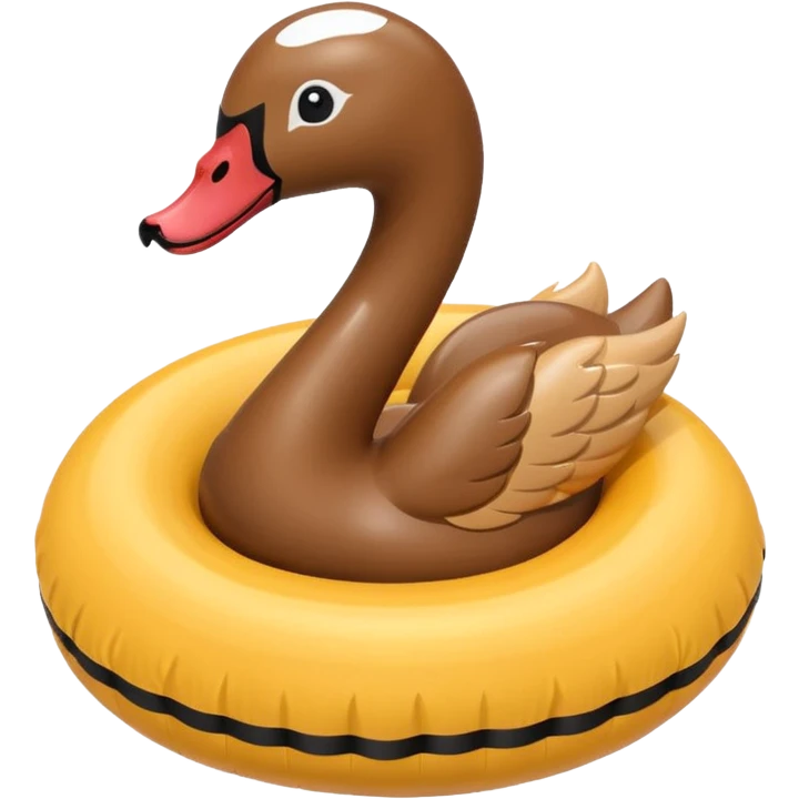 Brown swan floatie inner tube emoji