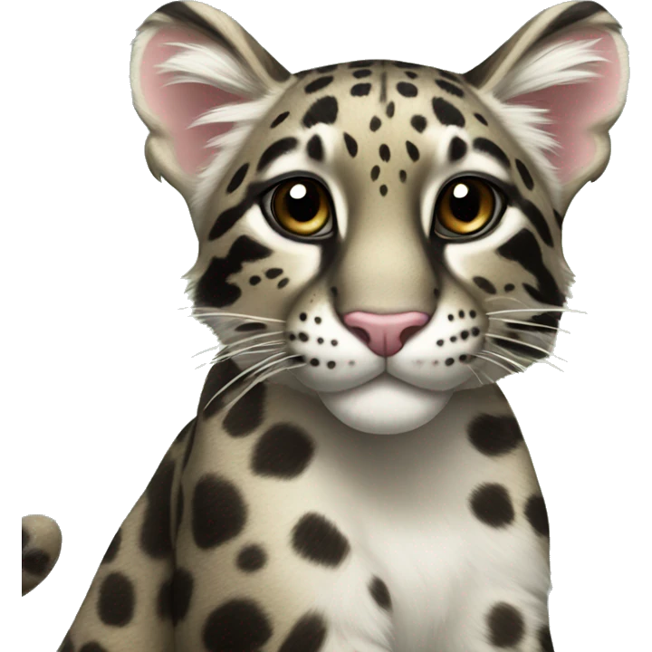 clouded leopard with fairy wings emoji