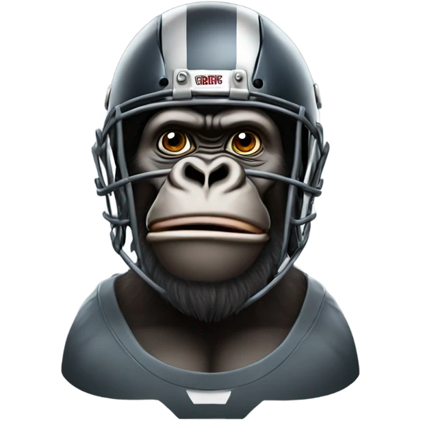 Gorilla wearing a football helmet emoji