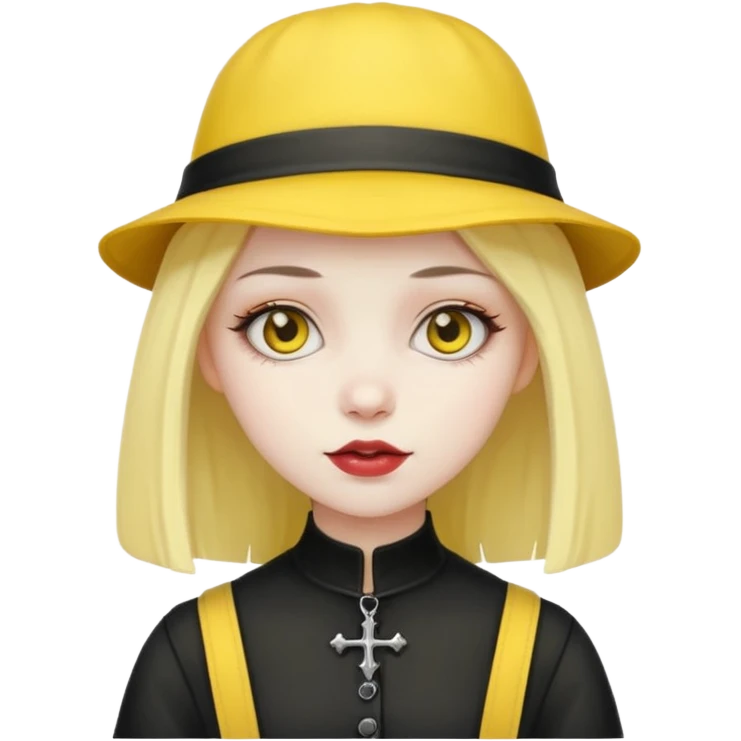 gothic girl with yellow hat emoji