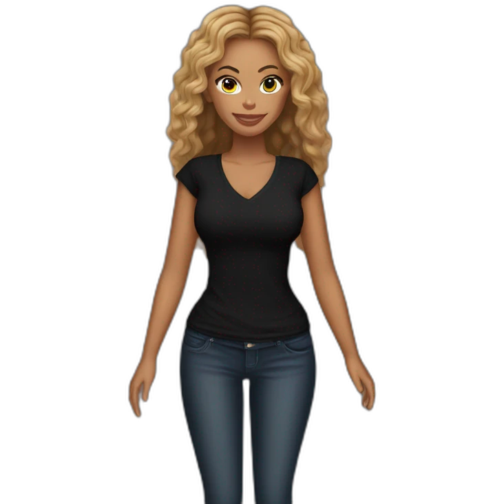 beyonce in black t-shirt emoji