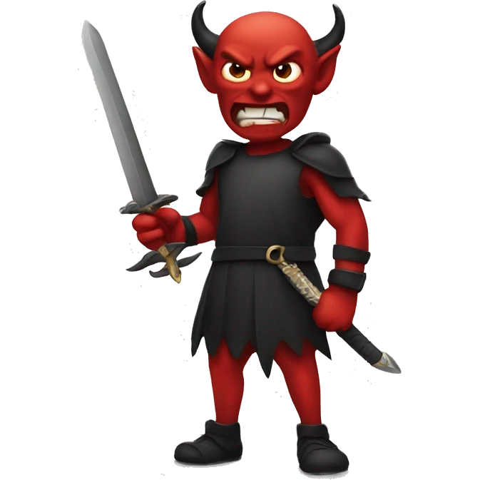 Devil with sword emoji