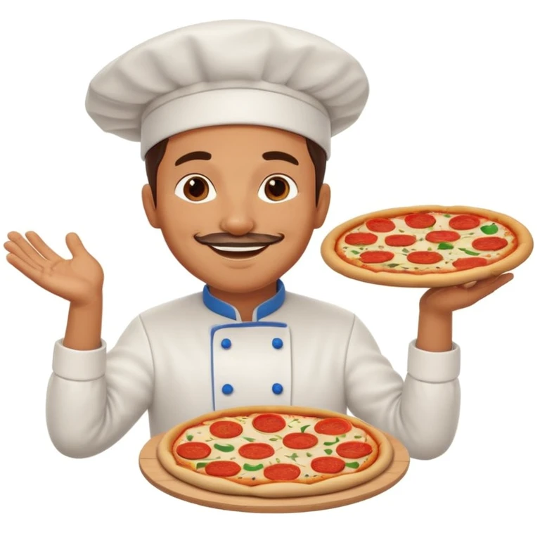 smiling Italian chef spinning pizza dough emoji