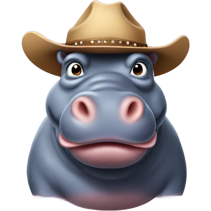 Hippo with a cowboy hat  emoji