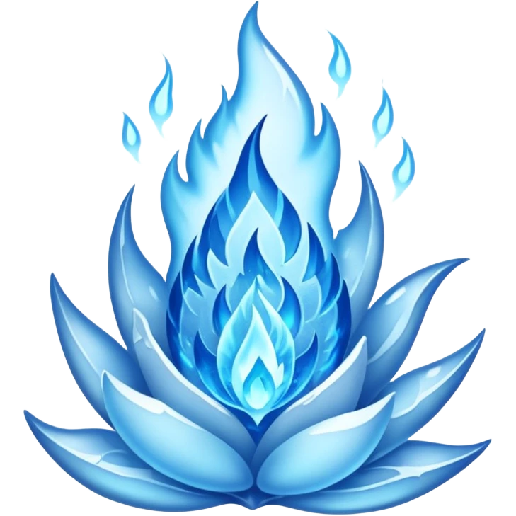 blue magical frozen flame emoji