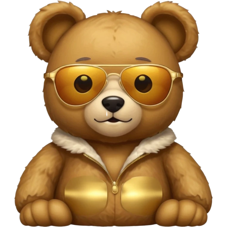 gold metal glow sunglasses tedy bear emoji