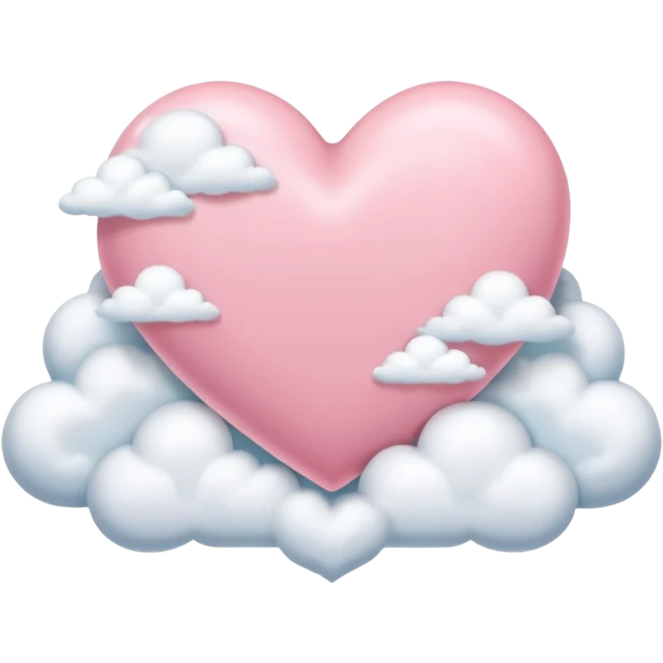 pastel pink heart surrounded by clouds iOS Apple emoji style emoji
