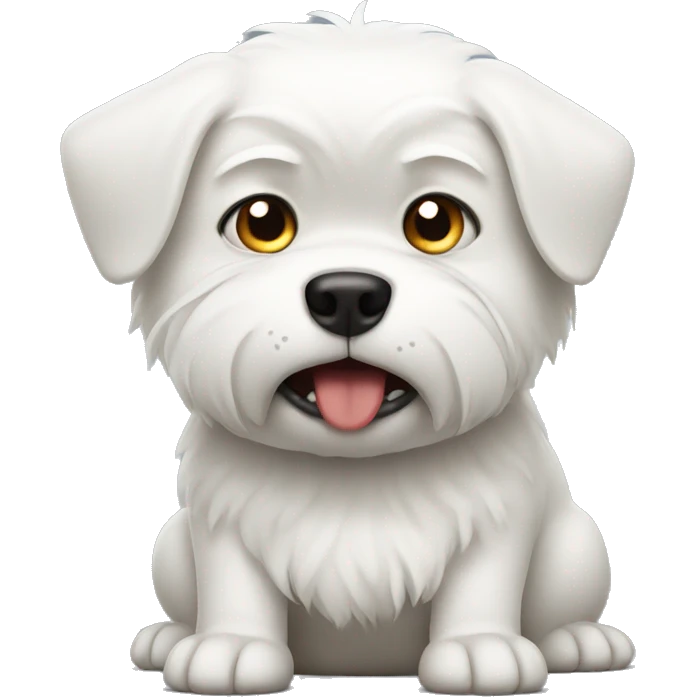 Angry small white dog emoji