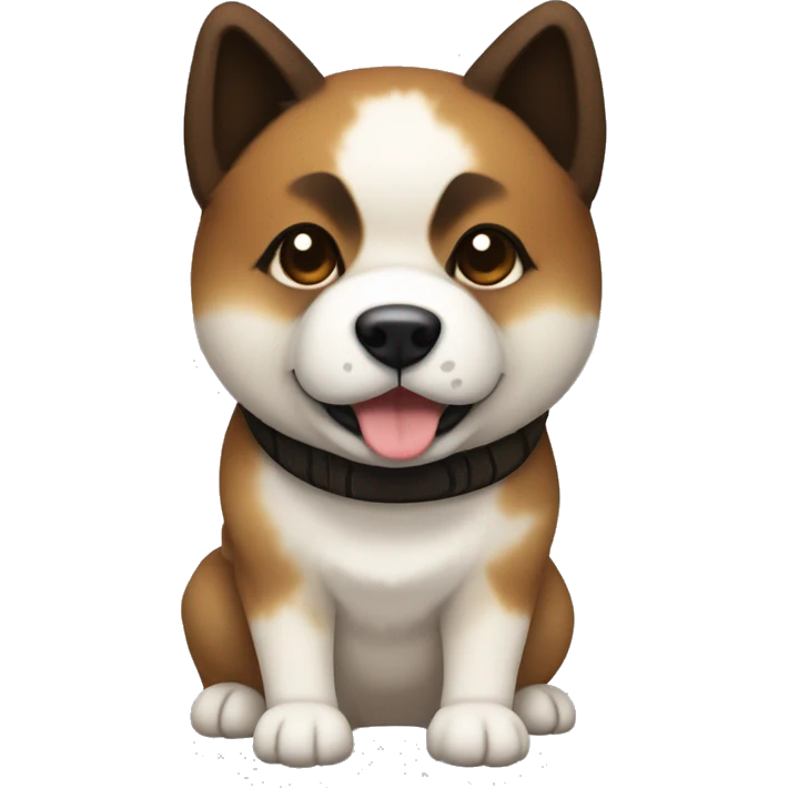 Akita with tortoise shell coloring, brown and black fur, without any white emoji