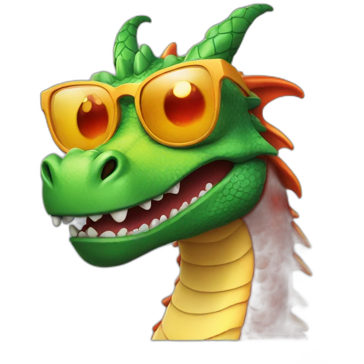 Dragon with colored glasses emoji