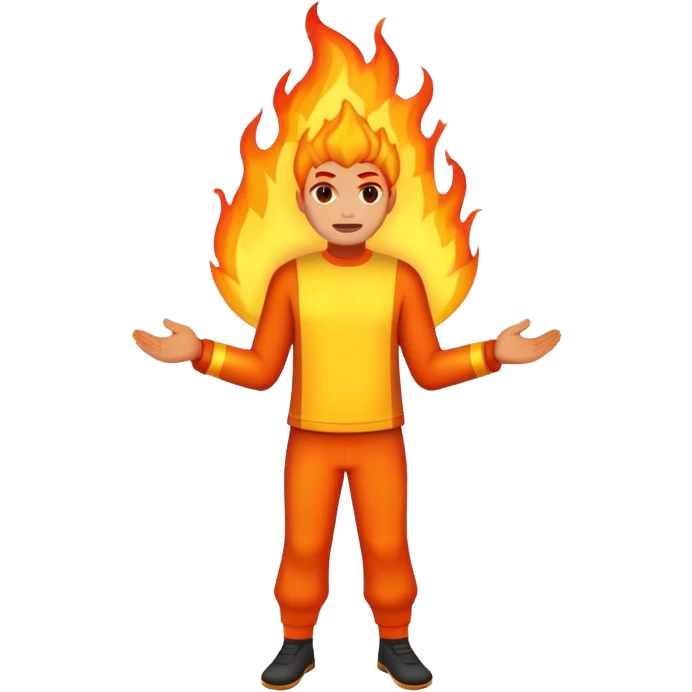 pessoa pegando fogo emoji