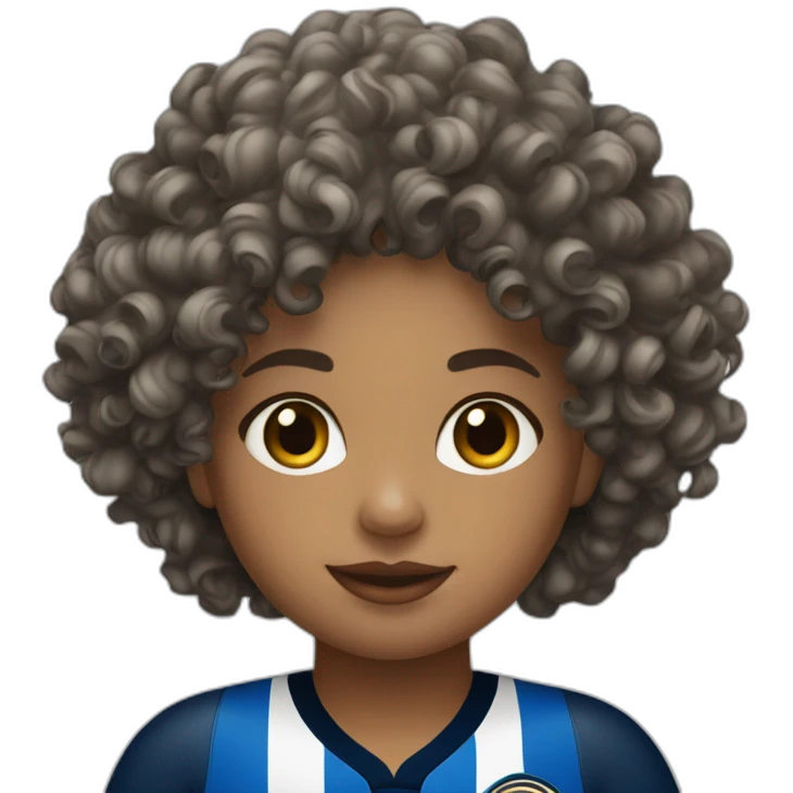 Curly Girl with Inter Trikot emoji