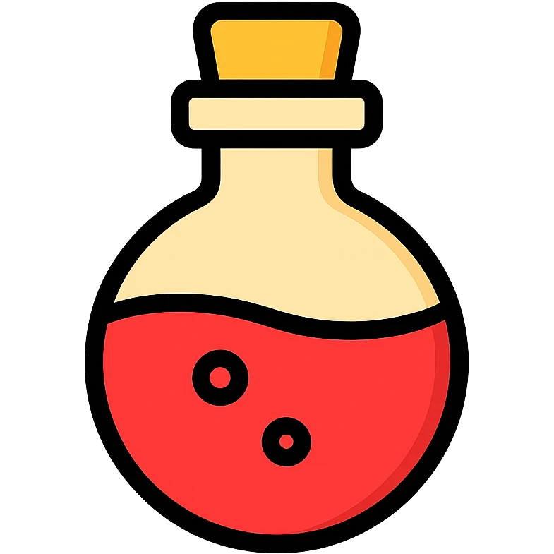 outlined bottle health potion with red liquid emoji