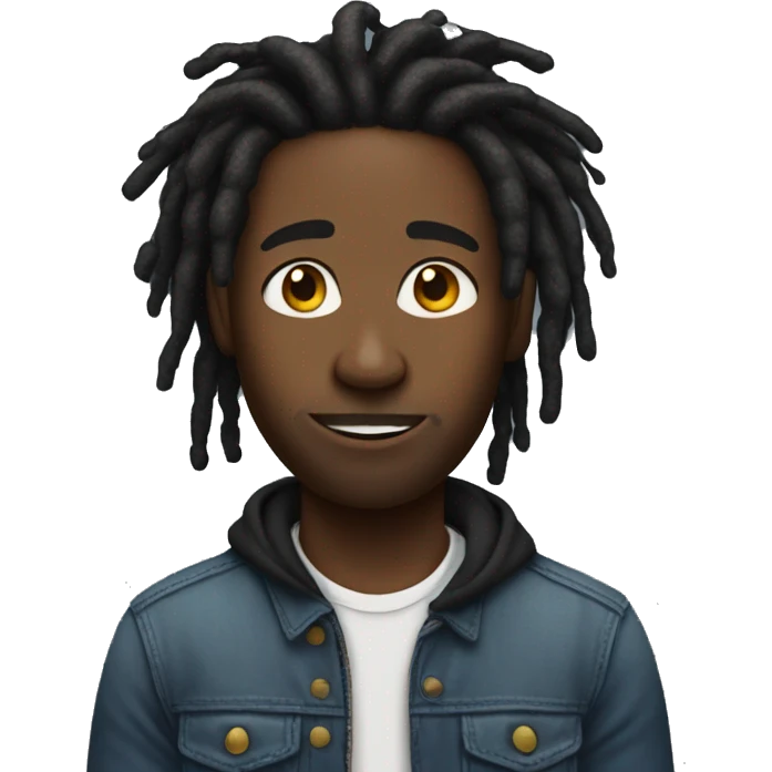 black guy with dreads no facial hair emoji