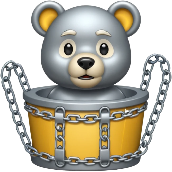 silver colored bear-trap emoji styled, emoji style emoji