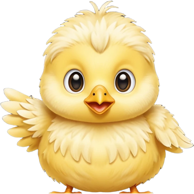 Baby chick pointing at camera emoji