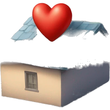 A heart on top of the roof is small emoji