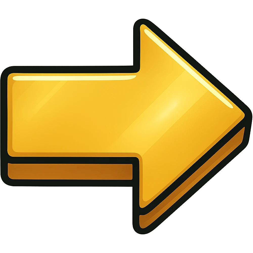 Make the arrow a shiny gold tone with no background in a western adult animation cartoon style. emoji