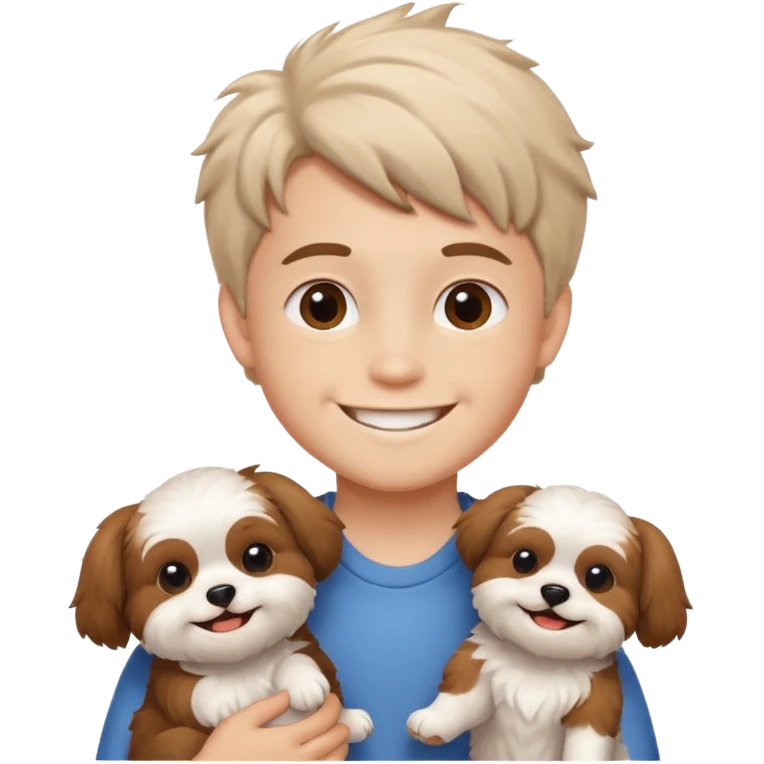 Kid with his shitzu emoji