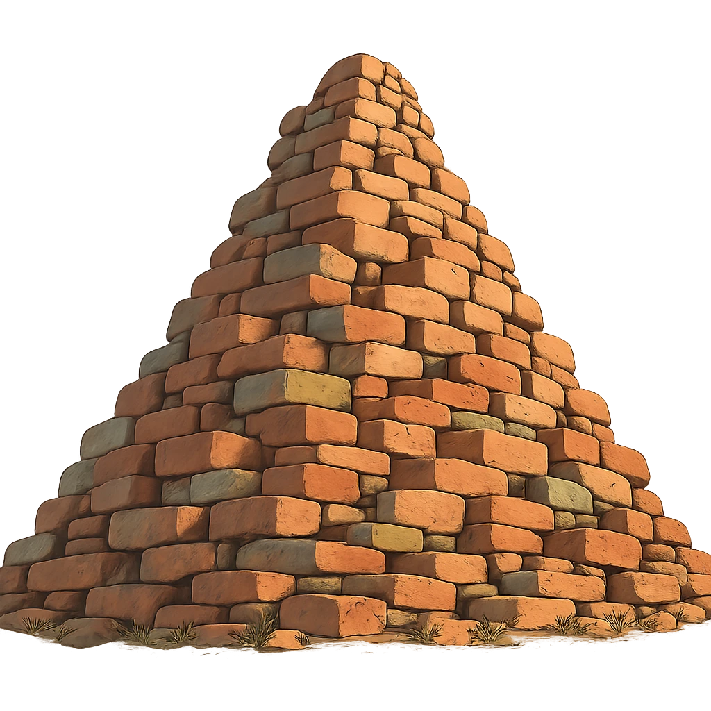 ghibli style mountain of bricks emoji