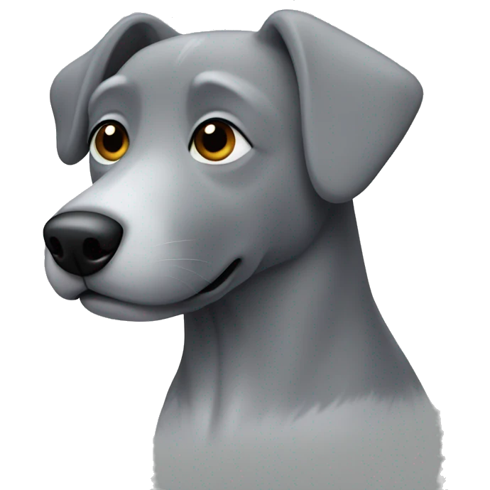 Grey dog with square head emoji