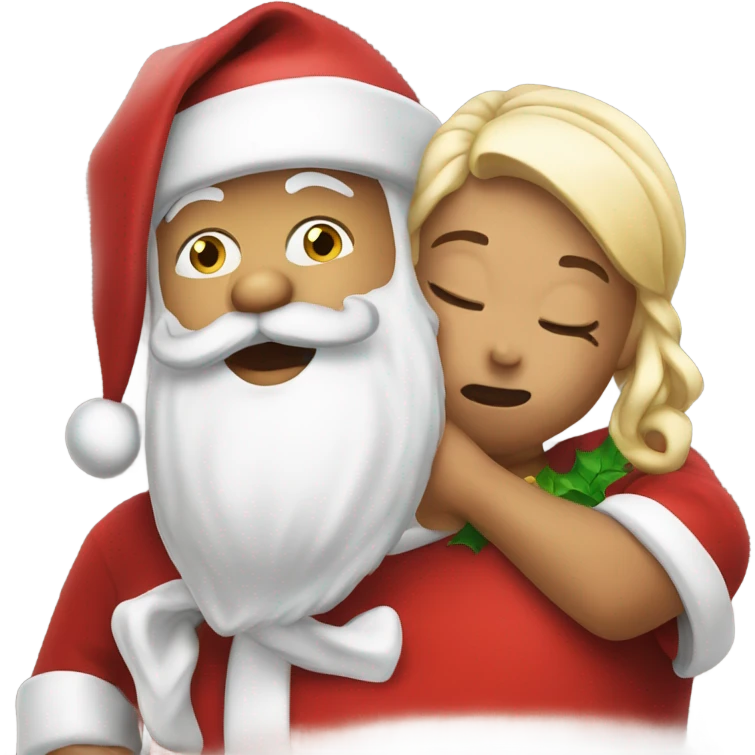 santa making a kiss face emoji