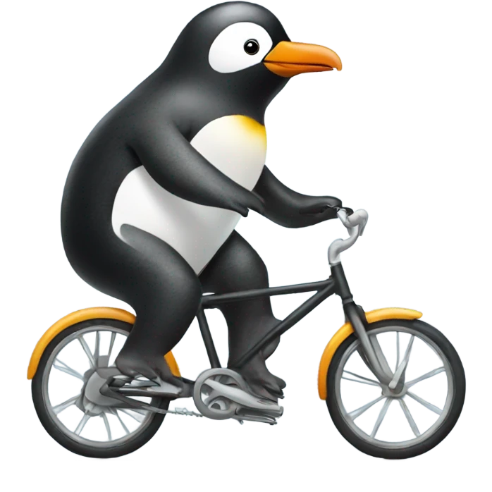 Penguin riding a bike emoji