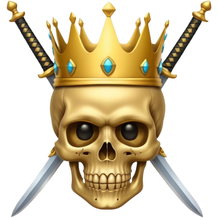 Golden skull with crown now make it with a worrior sowrd with a skull body whith a target on one of his eyes emoji