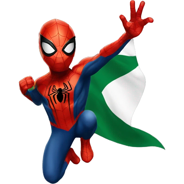 Spider-man waving Pakistan flag emoji