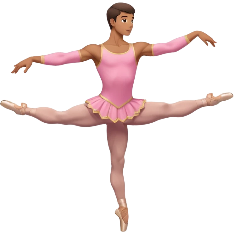 muscular male ballet dancer in a pink costume emoji