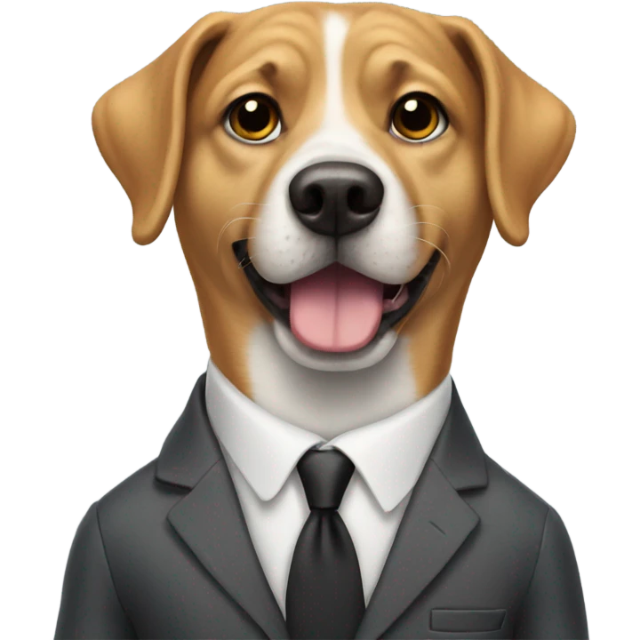 Dog wearing suit emoji