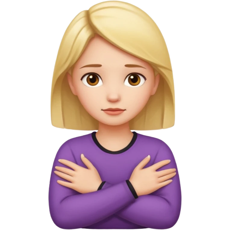 Arms crossed holding neck girl  emoji