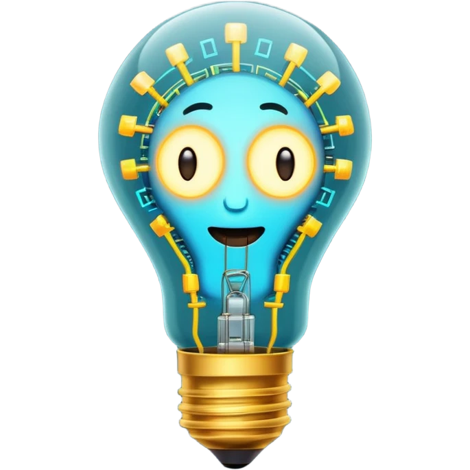 emoji representing creative technology, a lightbulb with digital circuits emoji