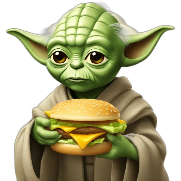 Yoda eats McDonald's emoji