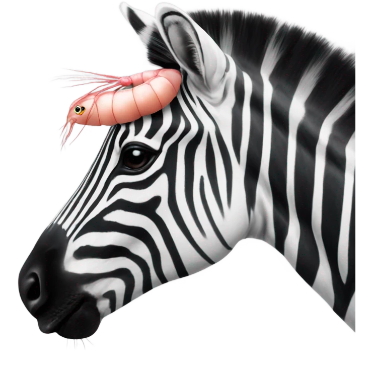 Zebra eating shrimp emoji