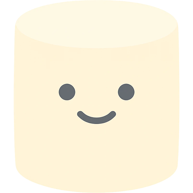 cute marshmallow with a smiling face, color icon emoji