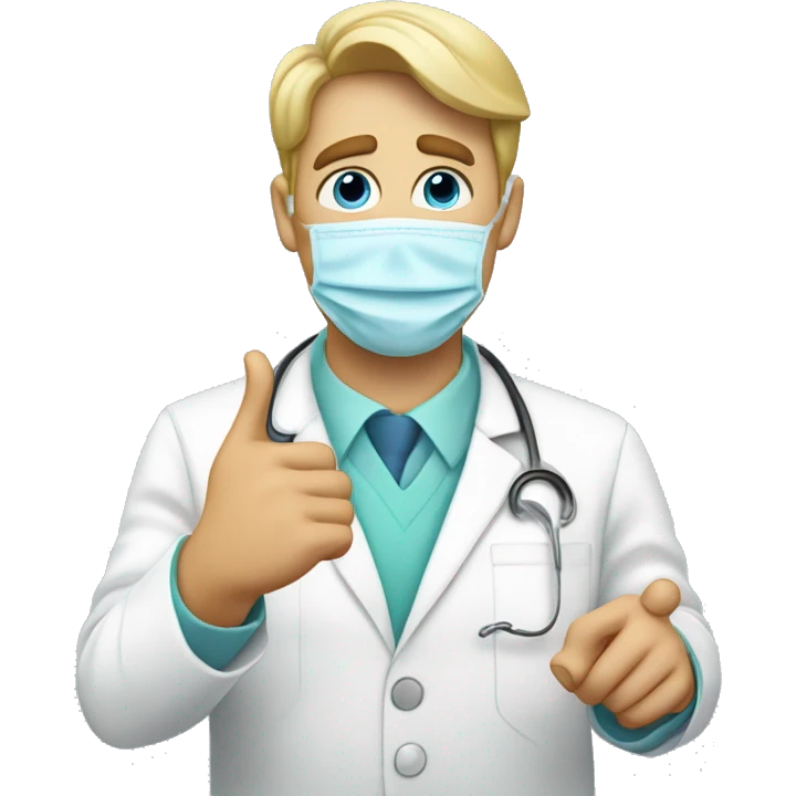 White man Dentist doctor saying no with crossed hands and pointing finger emoji