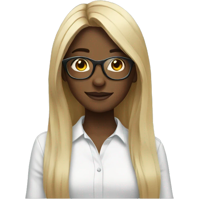 girl with glasses and longhair emoji