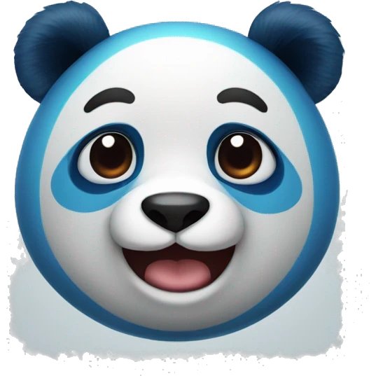 blue panda with heart eyes emoji