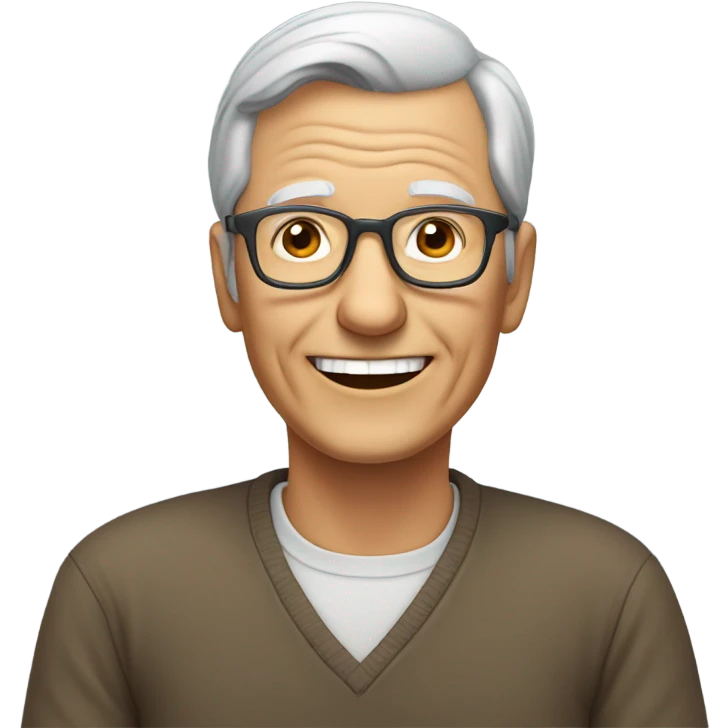 smiling old man indoors emoji