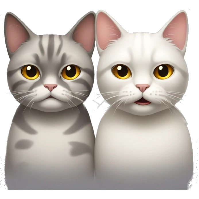 two annoyed cats standing emoji