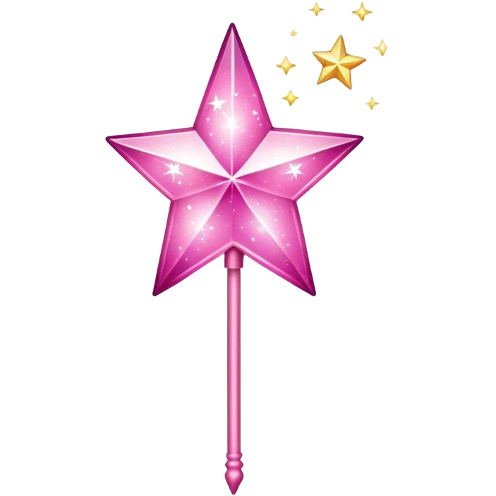 Sparkly pink magic star wand emoji
