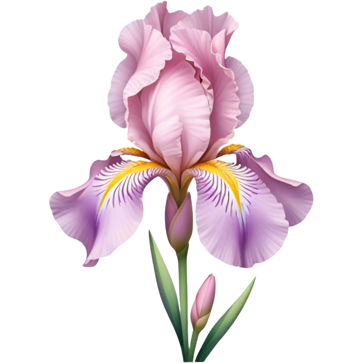 single Soft Pink Iris, straight stem emoji