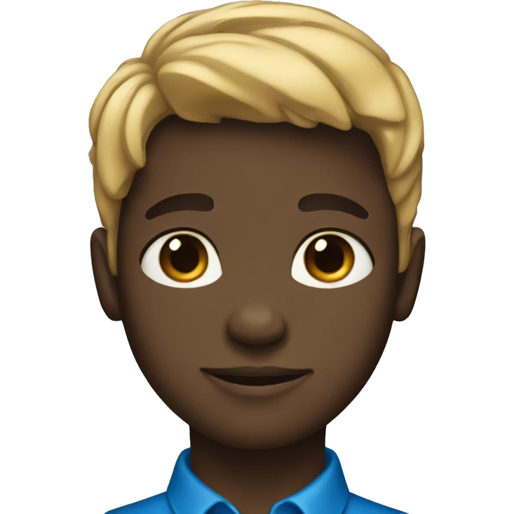 a black boy wearing a blue bow emoji