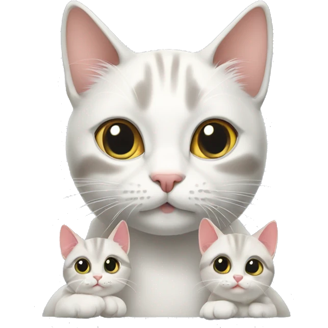 Cat with its kittens emoji