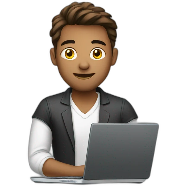  Handsome Man with laptop  emoji