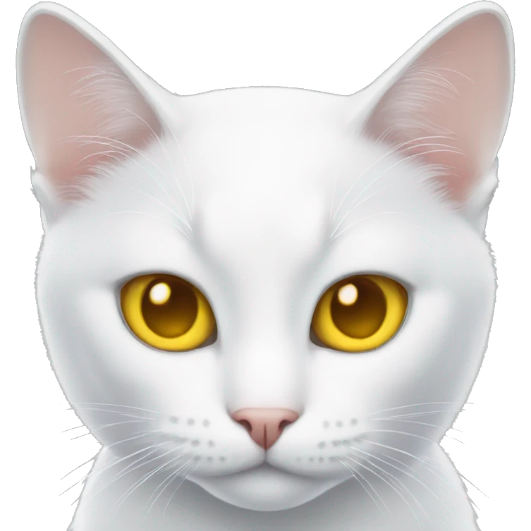 White cat with yellow eyes emoji