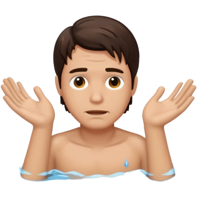 clothed brunette Man drowning emoji
