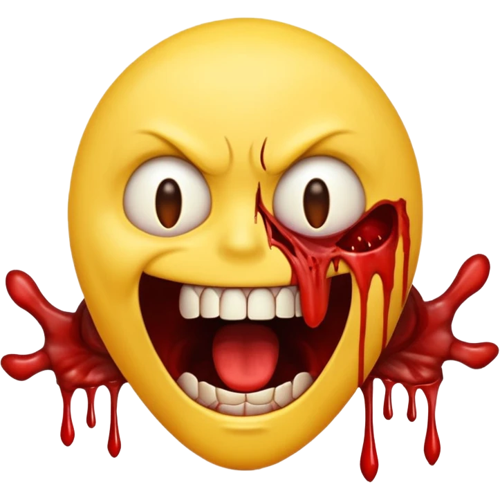 Yellow emoji face ripping it’s skin off with its hands screaming emoji